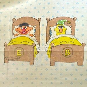 Vintage Sesame Street Bert Ernie Big Bird Pillowcase
